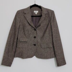 Vintage 90s Ann Taylor Loft Tweed Wool Blend Blazer Academia Workwear